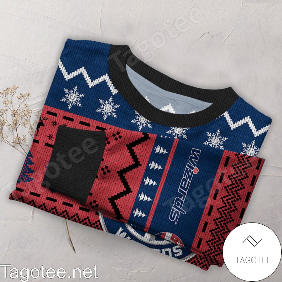 Washington Wizards NBA Basketball Knit Pattern Ugly Christmas Sweater a