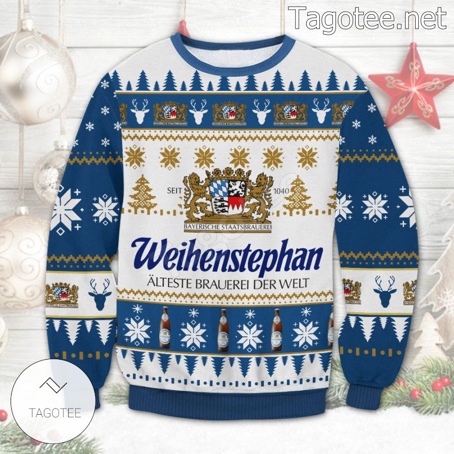 Weihenstephan Hefe Weissbier Beer Holiday Ugly Christmas Sweater
