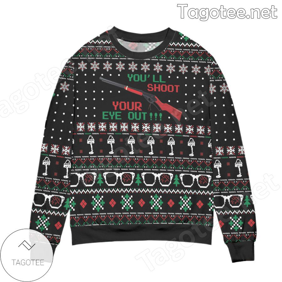 You'll Shoot Your Eye Out! Snowflake Holiday Ugly Christmas Sweater