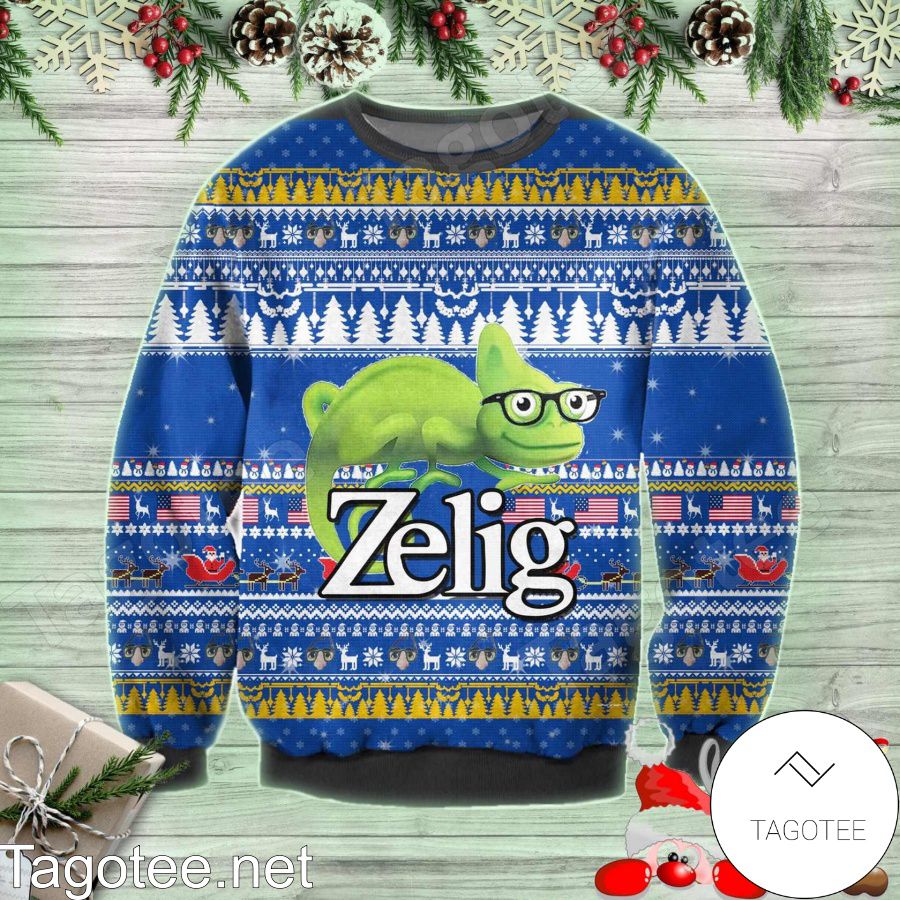 Zelig US Flag Ugly Christmas Sweater