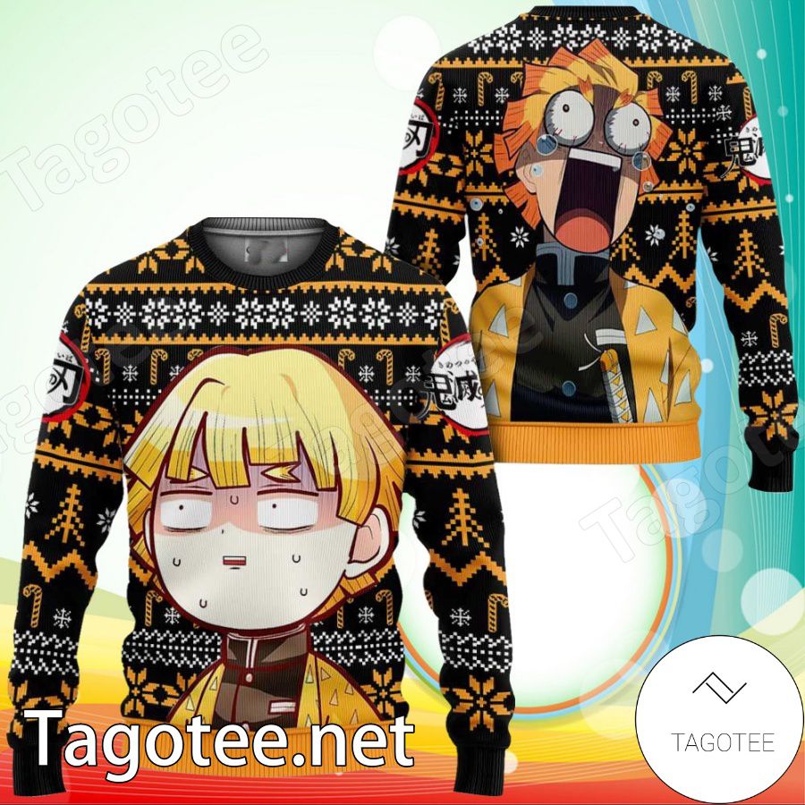 Zenitsu Anime Demon Slayer Xmas Ugly Christmas Sweater