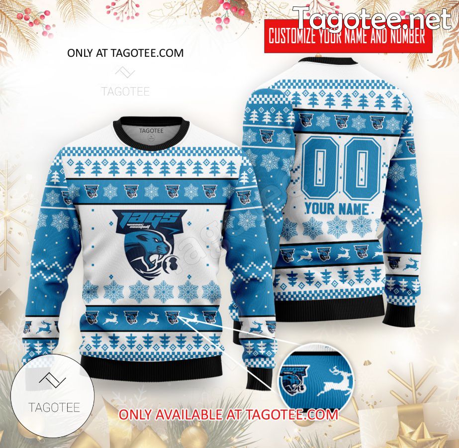 Carolina Panthers Football Team Logo Custom Name Christmas Gift All Over  Print Ugly Christmas Sweater