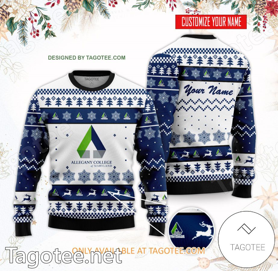 Allegany College of Maryland Custom Ugly Christmas Sweater - BiShop