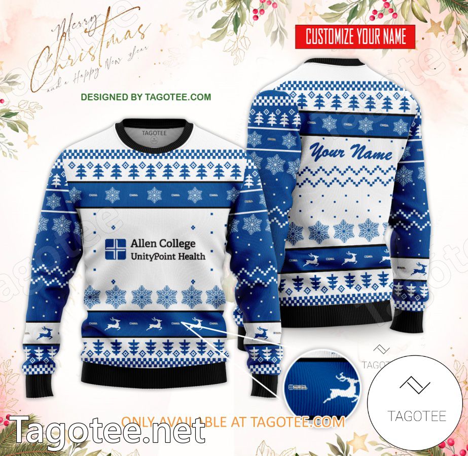 Allen College Personalized Ugly Christmas Sweater - MiuShop