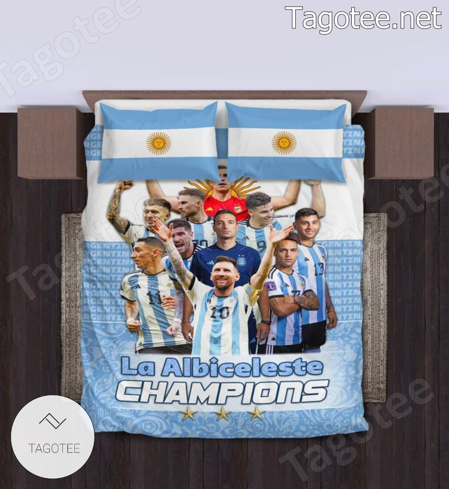 Argentina National Team La Albiceleste Champion Bedding Set a