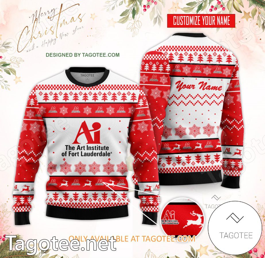 Art Institute of Fort Lauderdale Custom Ugly Christmas Sweater - BiShop