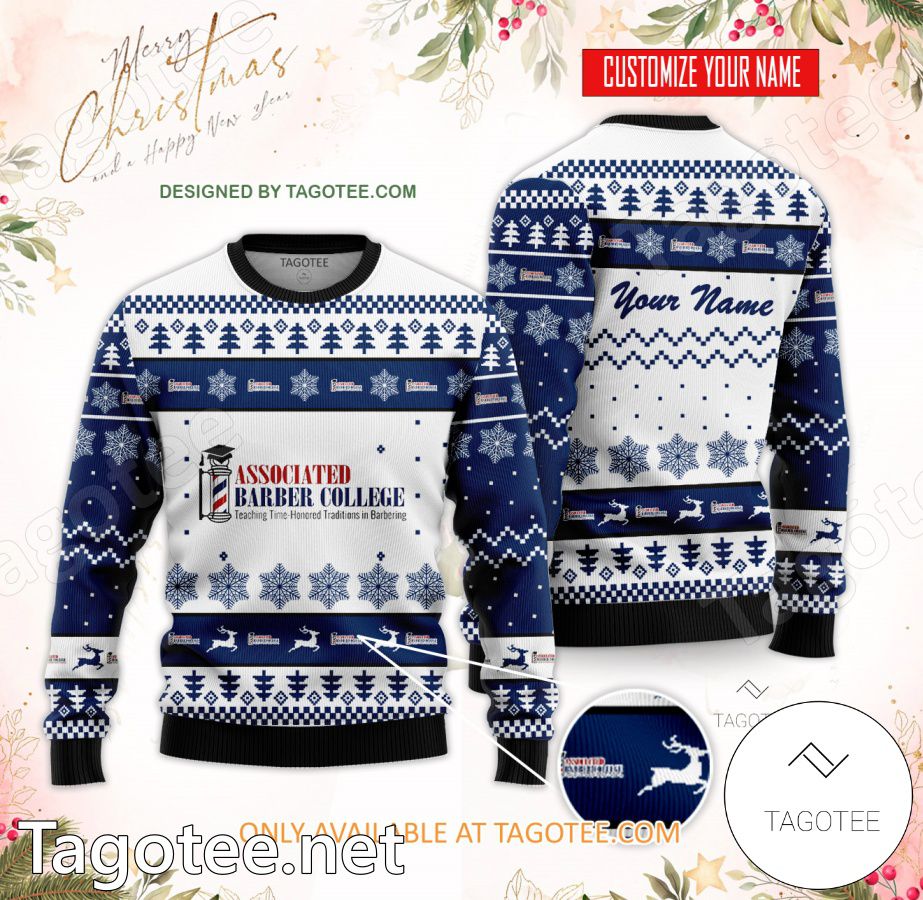 Associated Barber College Custom Ugly Christmas Sweater - BiShop