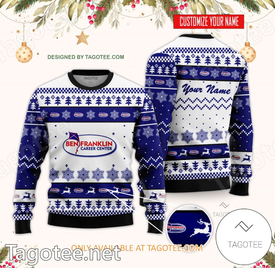Ben Franklin Career Center Custom Ugly Christmas Sweater - BiShop