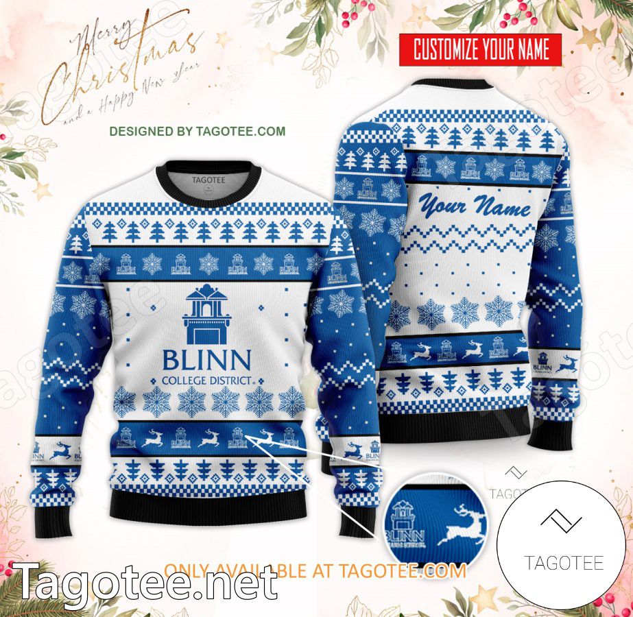 Blinn College Logo Custom Ugly Christmas Sweater - BiShop