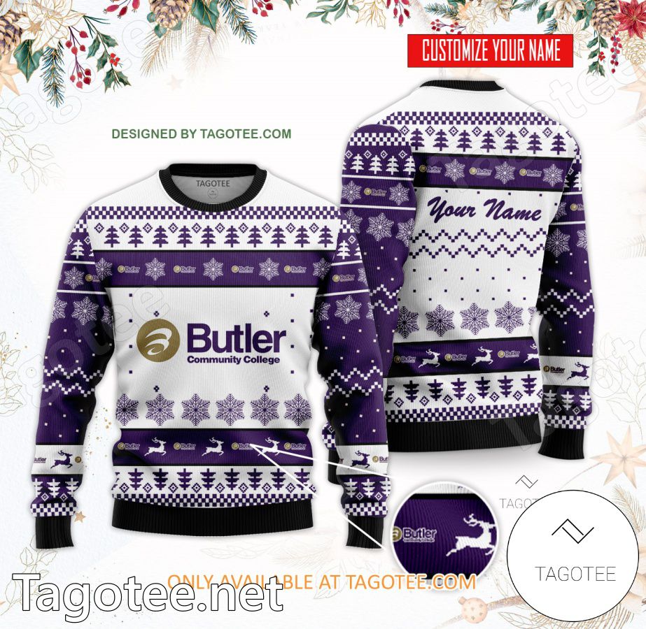 Butler Community College Custom Ugly Christmas Sweater - BiShop