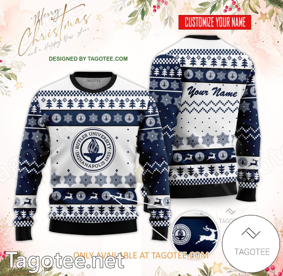 Butler University Custom Ugly Christmas Sweater - EmonShop