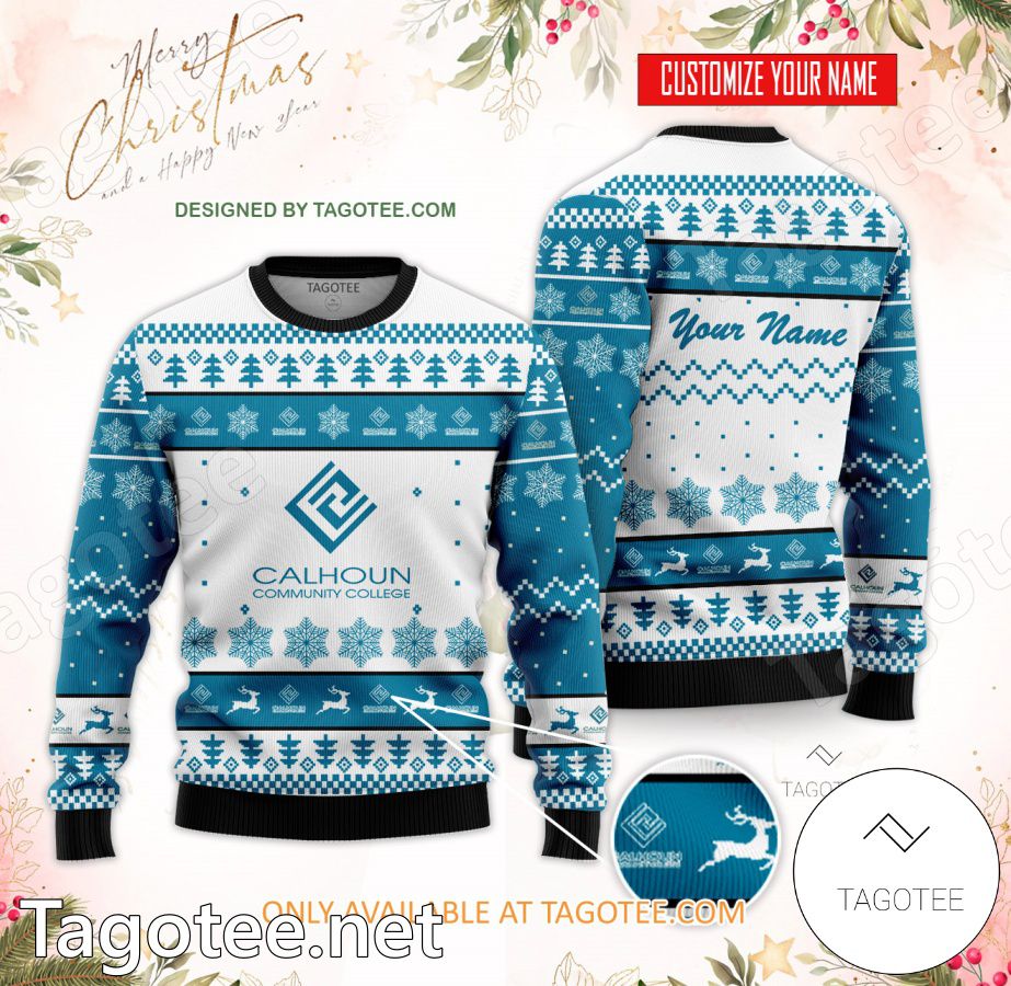 Calhoun Community College Custom Ugly Christmas Sweater - BiShop