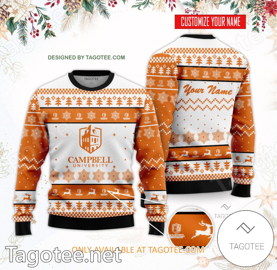 Campbell University Custom Ugly Christmas Sweater - BiShop
