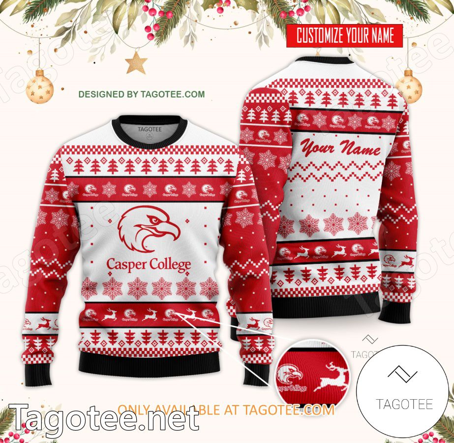 Casper College Custom Ugly Christmas Sweater - BiShop