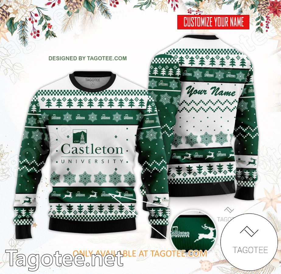 Castleton University Custom Ugly Christmas Sweater - BiShop