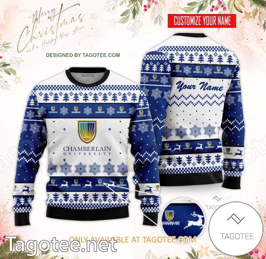Chamberlain University Custom Ugly Christmas Sweater - BiShop