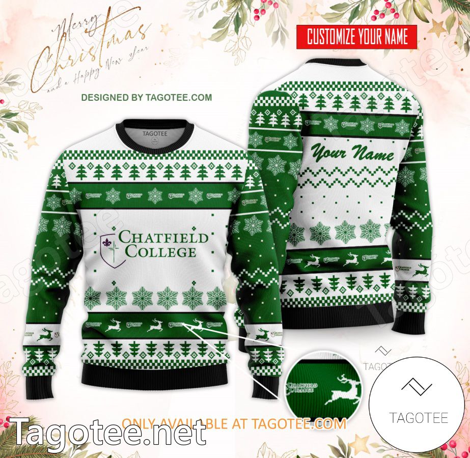 Chatfield College Custom Ugly Christmas Sweater - BiShop