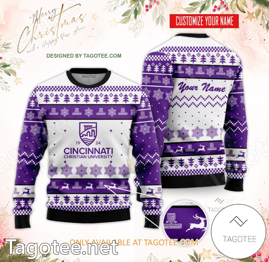 Cincinnati Christian University Custom Ugly Christmas Sweater - BiShop