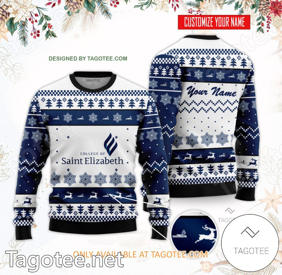 College of Saint Elizabeth Custom Ugly Christmas Sweater - EmonShop