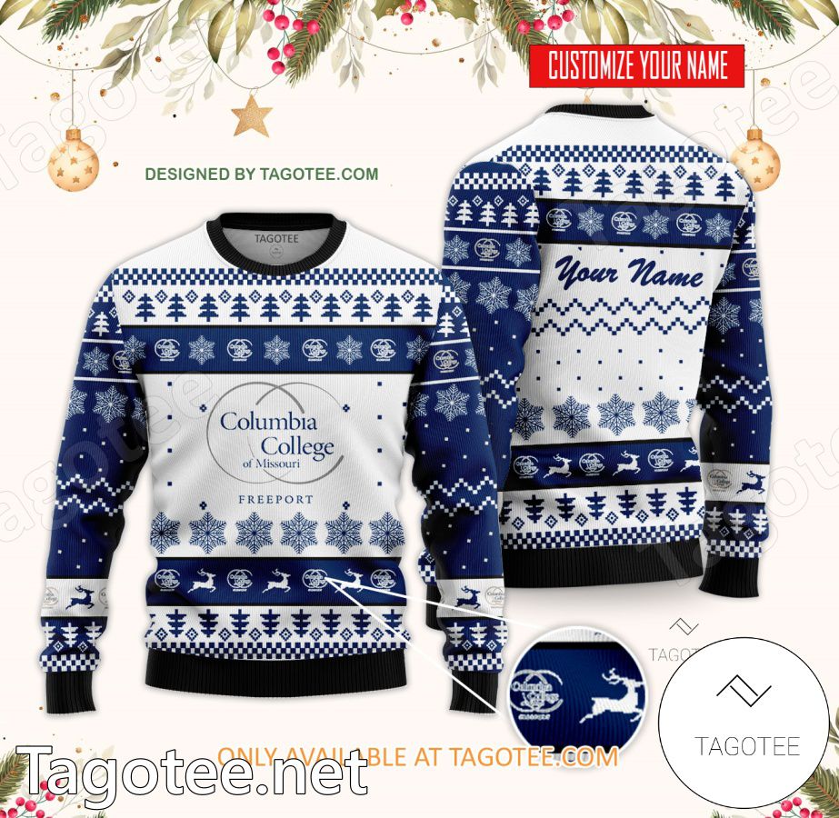 Columbia College - Freeport Custom Ugly Christmas Sweater - BiShop