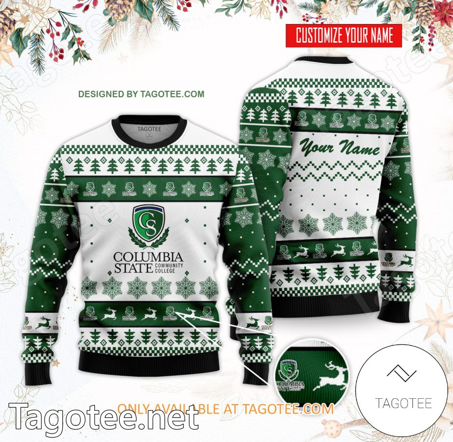 Columbia State Community College Custom Ugly Christmas Sweater - BiShop