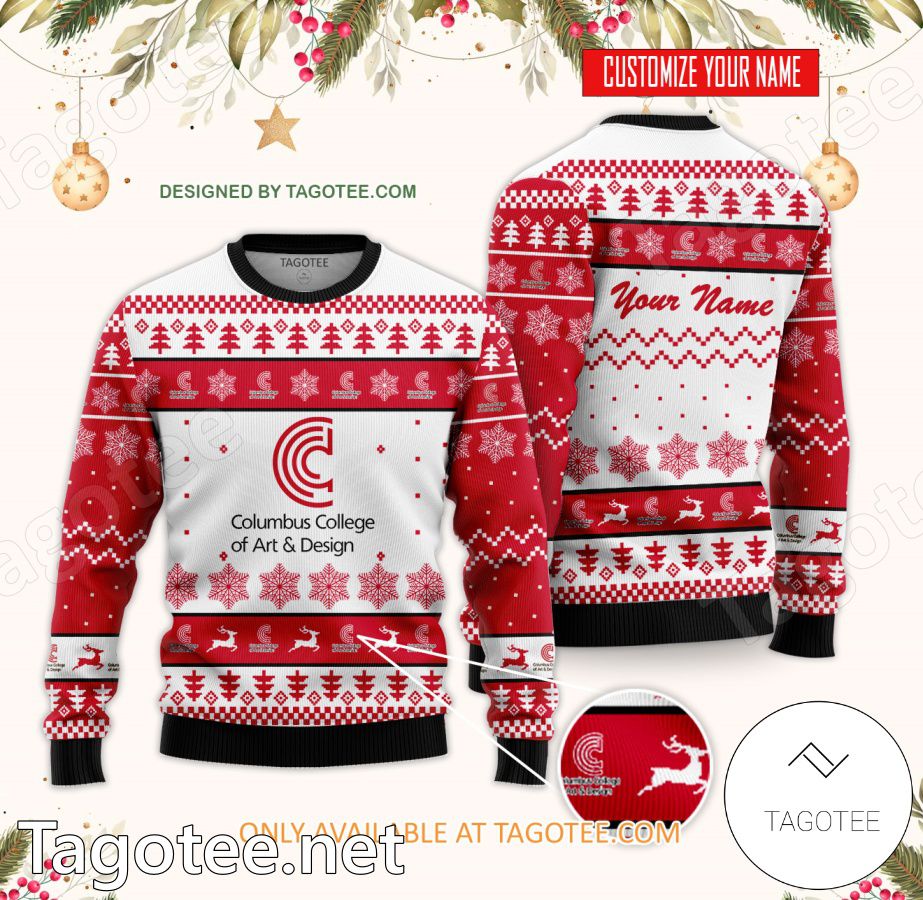 Columbus College of Art and Design Custom Ugly Christmas Sweater - BiShop