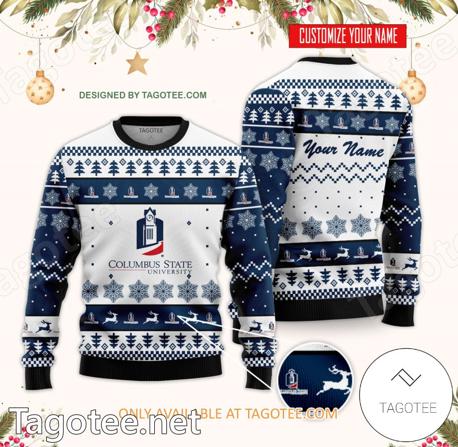 Columbus State University Custom Ugly Christmas Sweater - BiShop