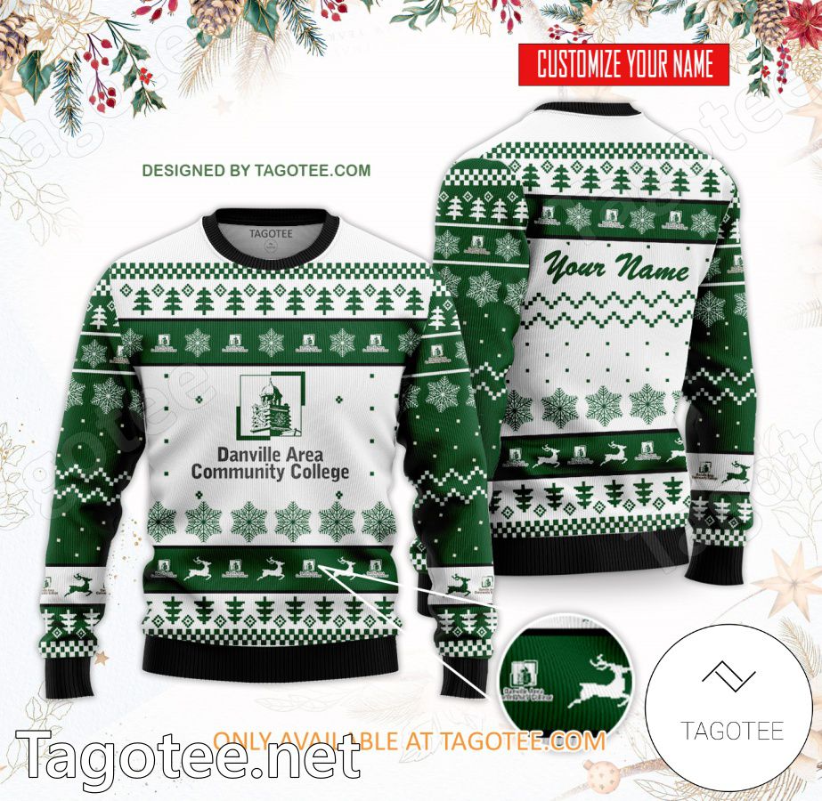 Danville Community College Custom Ugly Christmas Sweater - BiShop