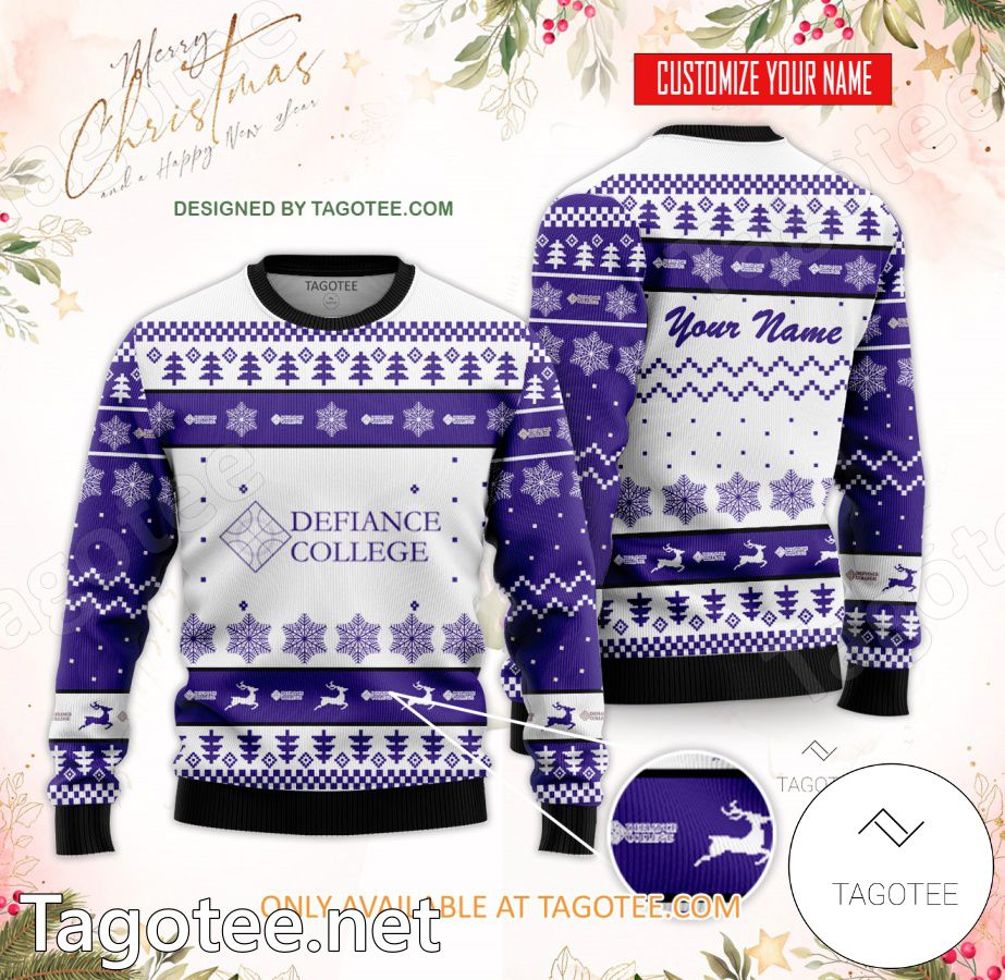 Defiance College Custom Ugly Christmas Sweater - BiShop