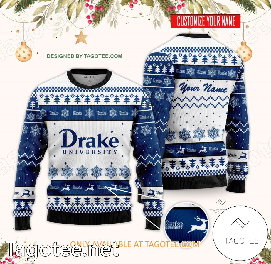 Drake University Custom Ugly Christmas Sweater - BiShop