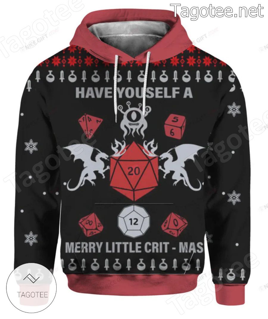 Dungeon And Dragon Have Yourself A Merry Little Crit - Mas Hoodie a