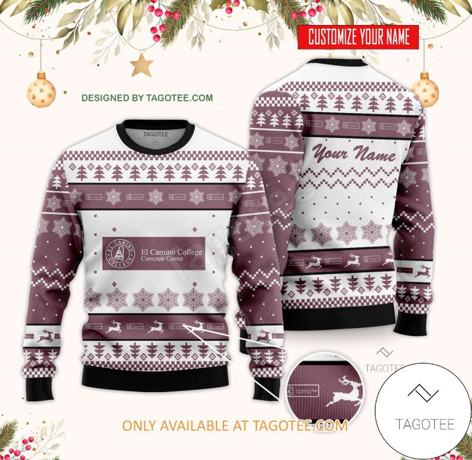 El Camino College Compton Center Custom Ugly Christmas Sweater - BiShop