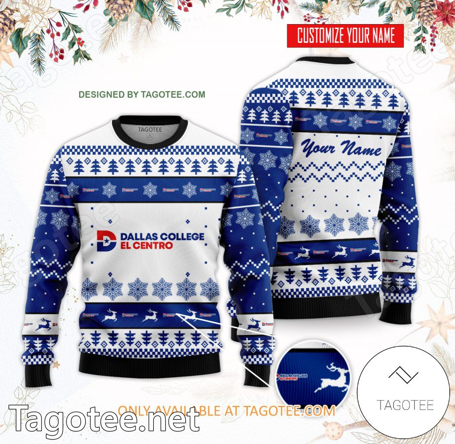 El Centro College Custom Ugly Christmas Sweater - BiShop