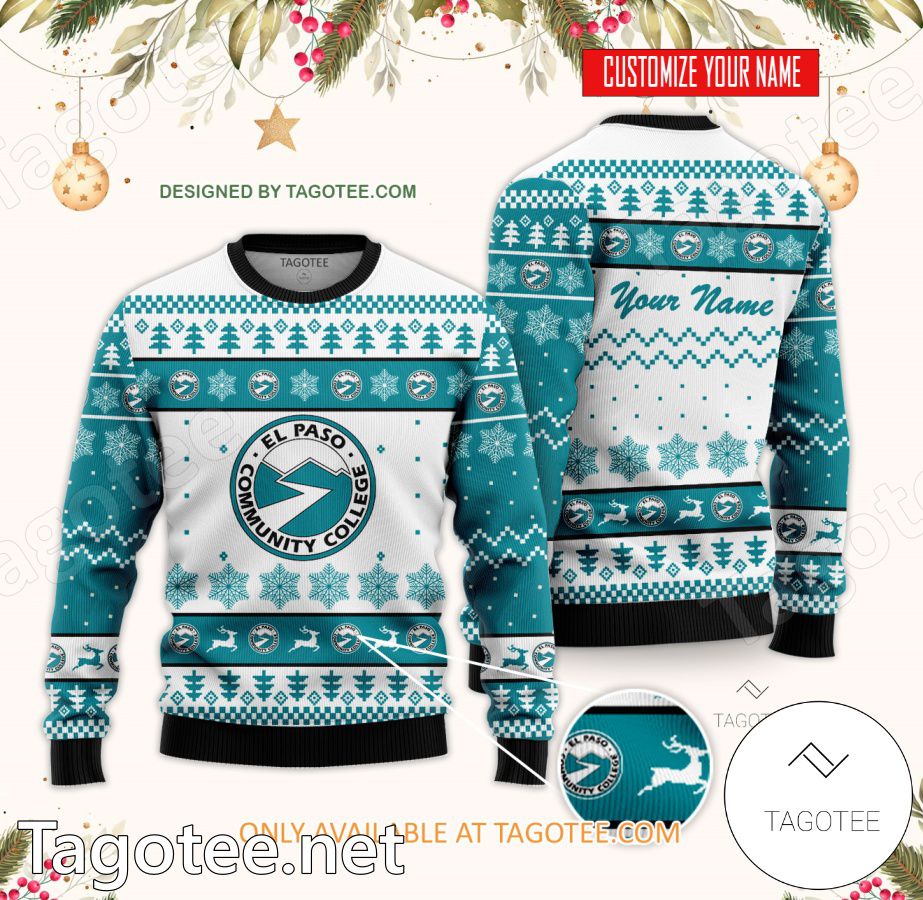 El Paso Community College Custom Ugly Christmas Sweater - BiShop