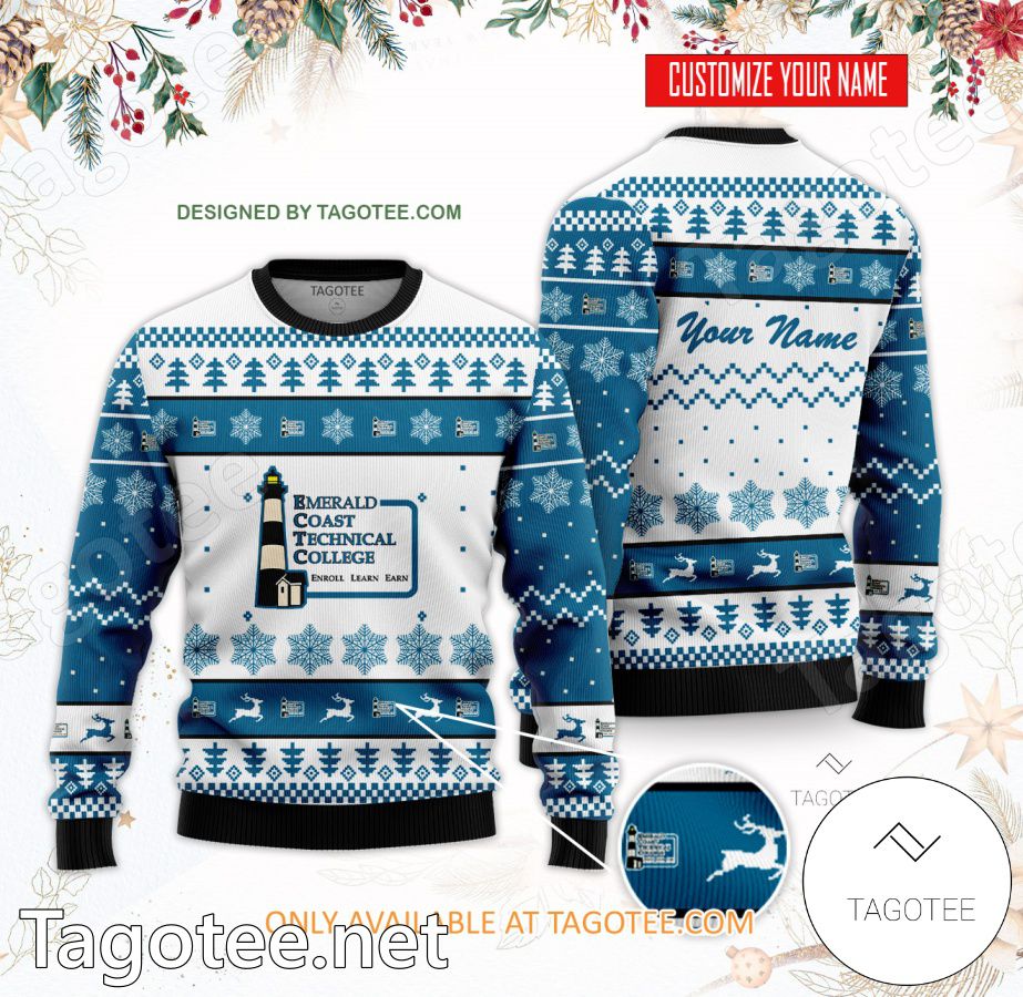 Emerald Coast Technical College Custom Ugly Christmas Sweater - BiShop