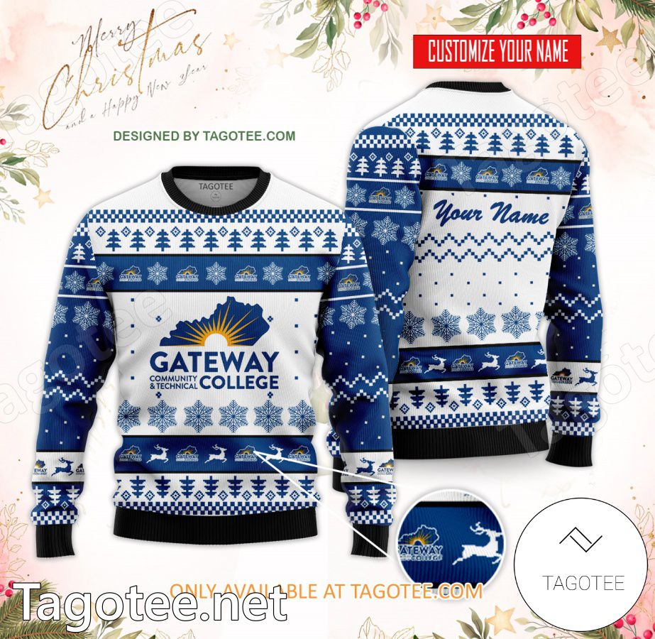 Gateway Community and Technical College Custom Ugly Christmas Sweater - BiShop