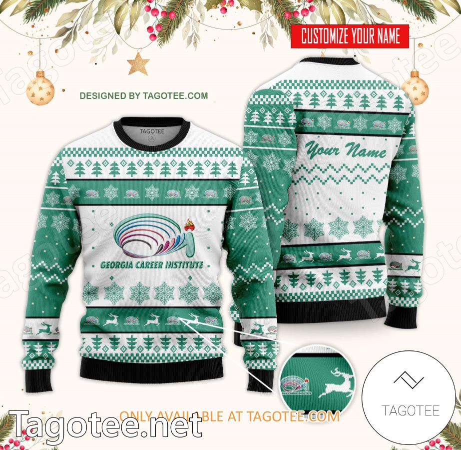 Georgia Career Institute Custom Ugly Christmas Sweater - BiShop