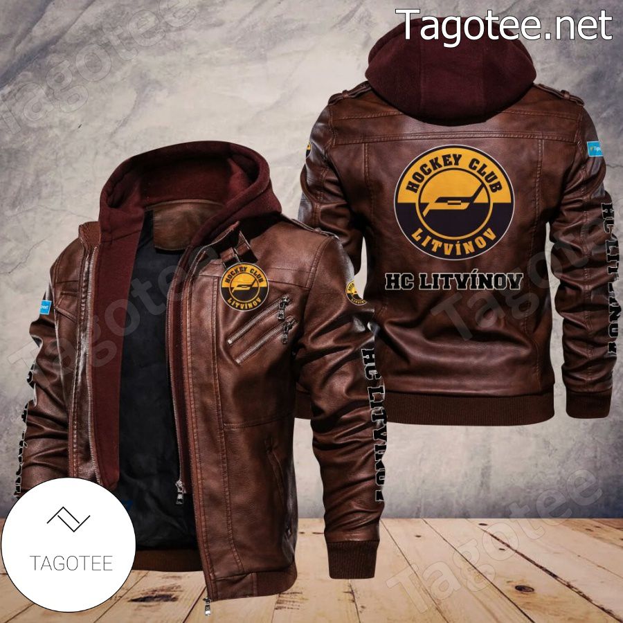 HC Litvínov Logo Leather Jacket a