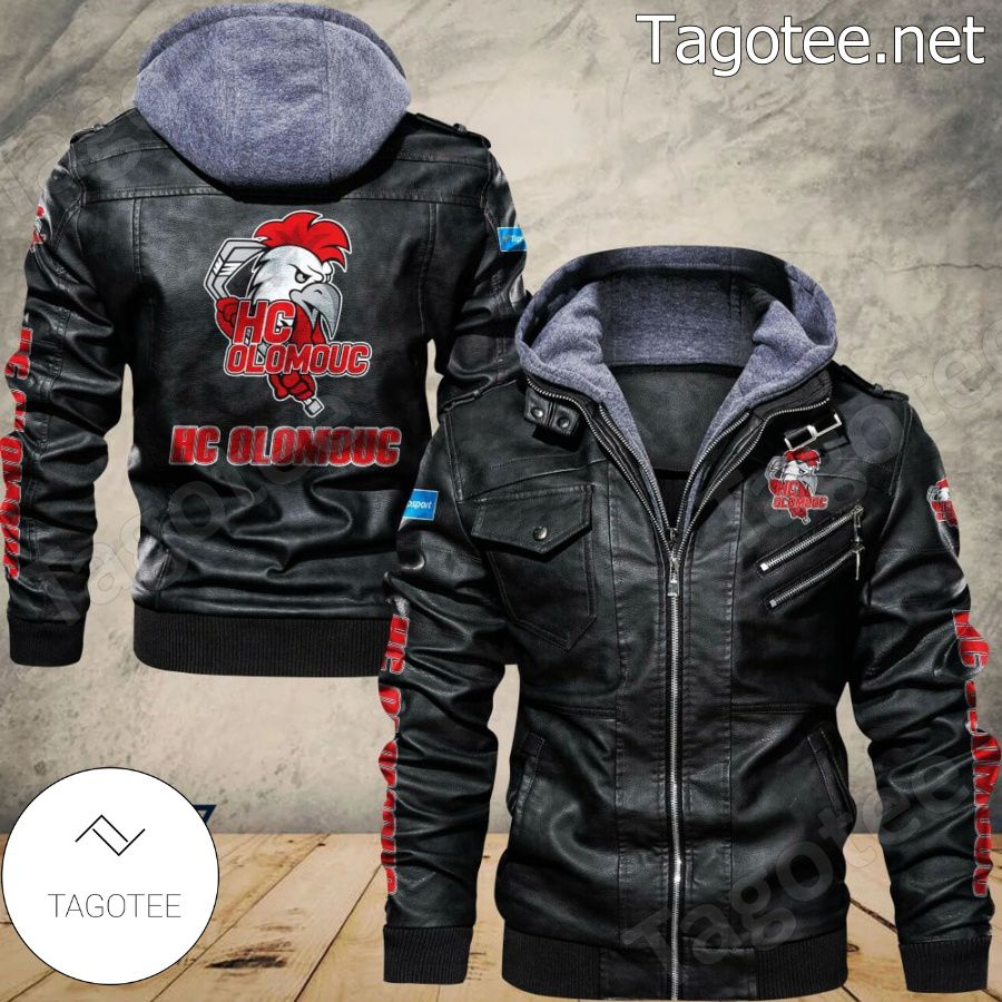 HC Olomouc Logo Leather Jacket - Tagotee