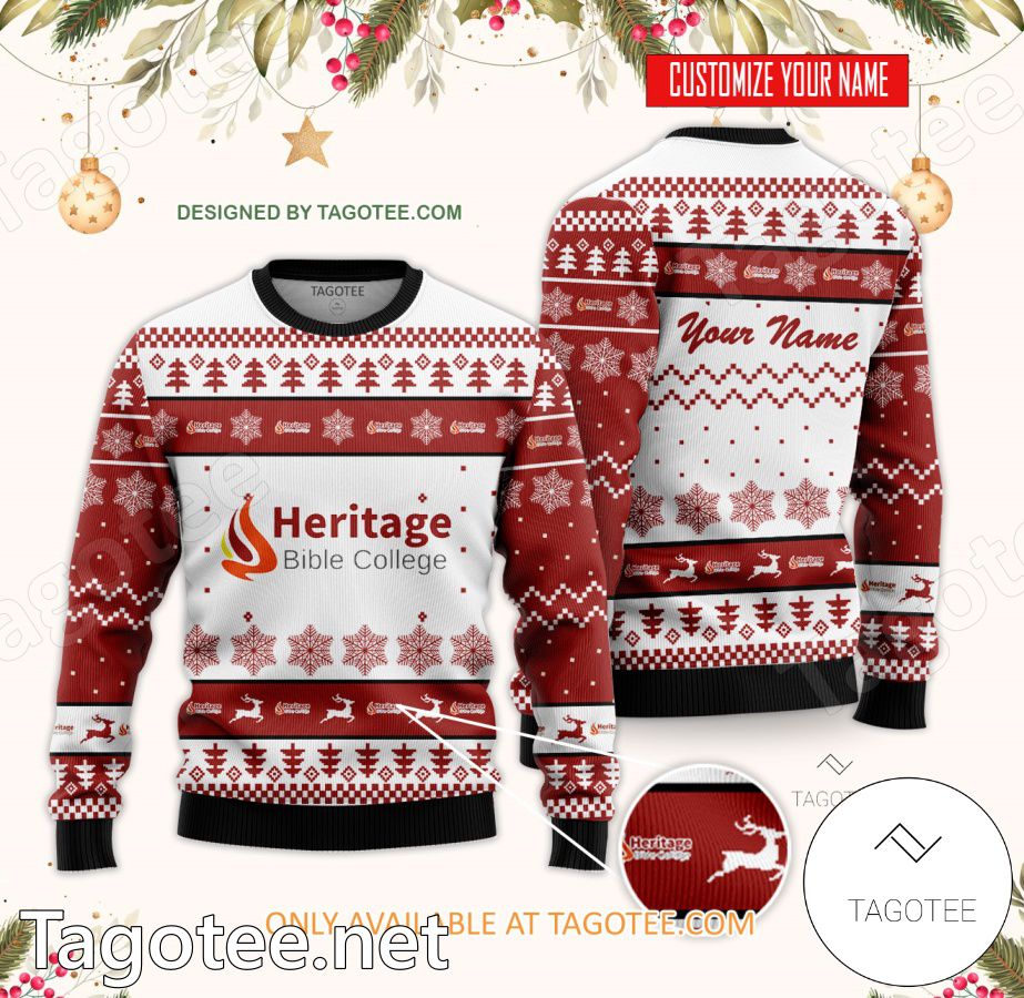Heritage Bible College Custom Ugly Christmas Sweater - BiShop