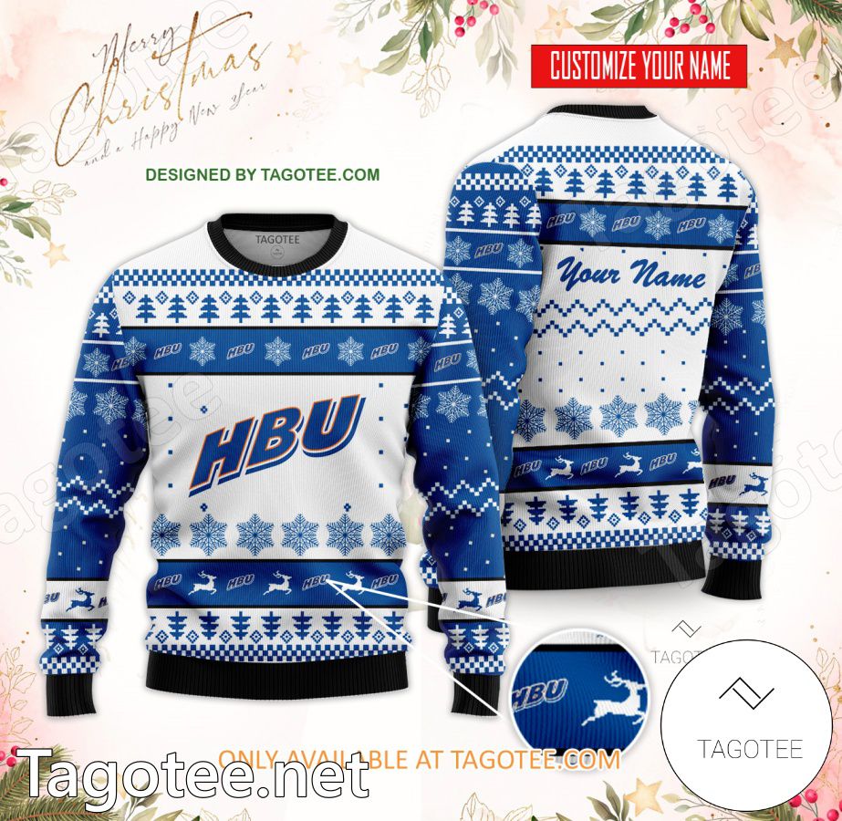 Houston Baptist University Custom Ugly Christmas Sweater - EmonShop