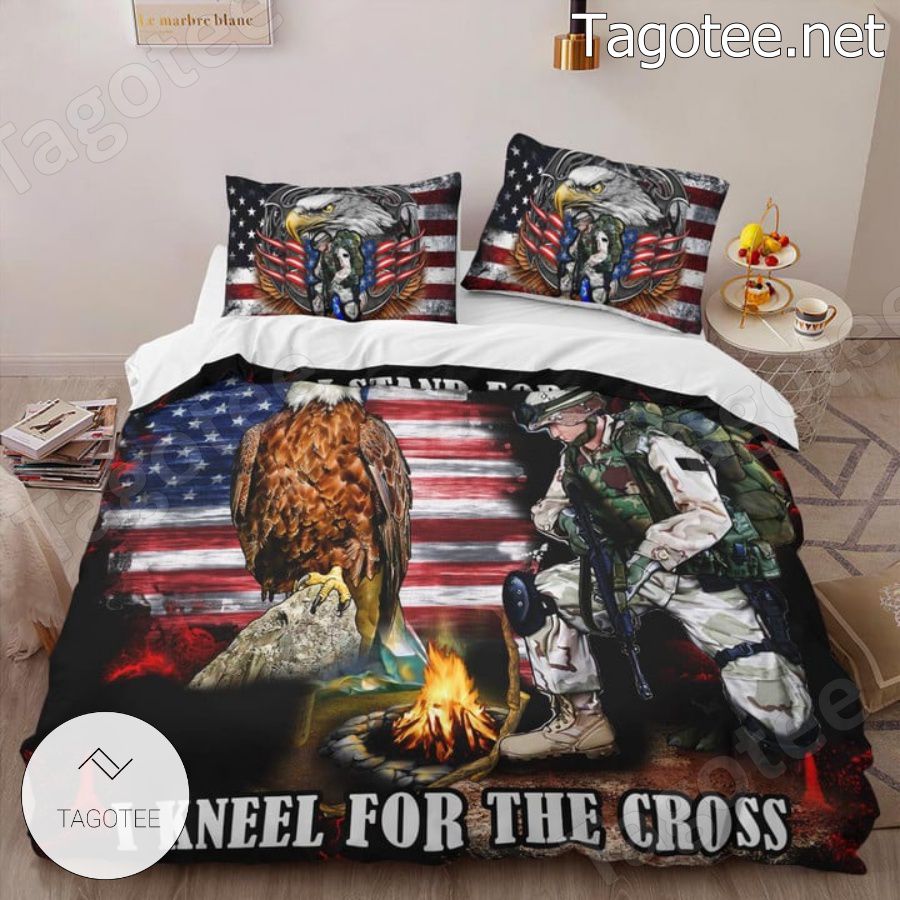 I Stand For The Flag I Kneel For The Cross Bedding Set b