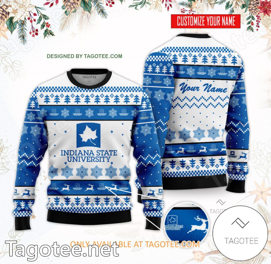 Indiana State University Custom Ugly Christmas Sweater - BiShop