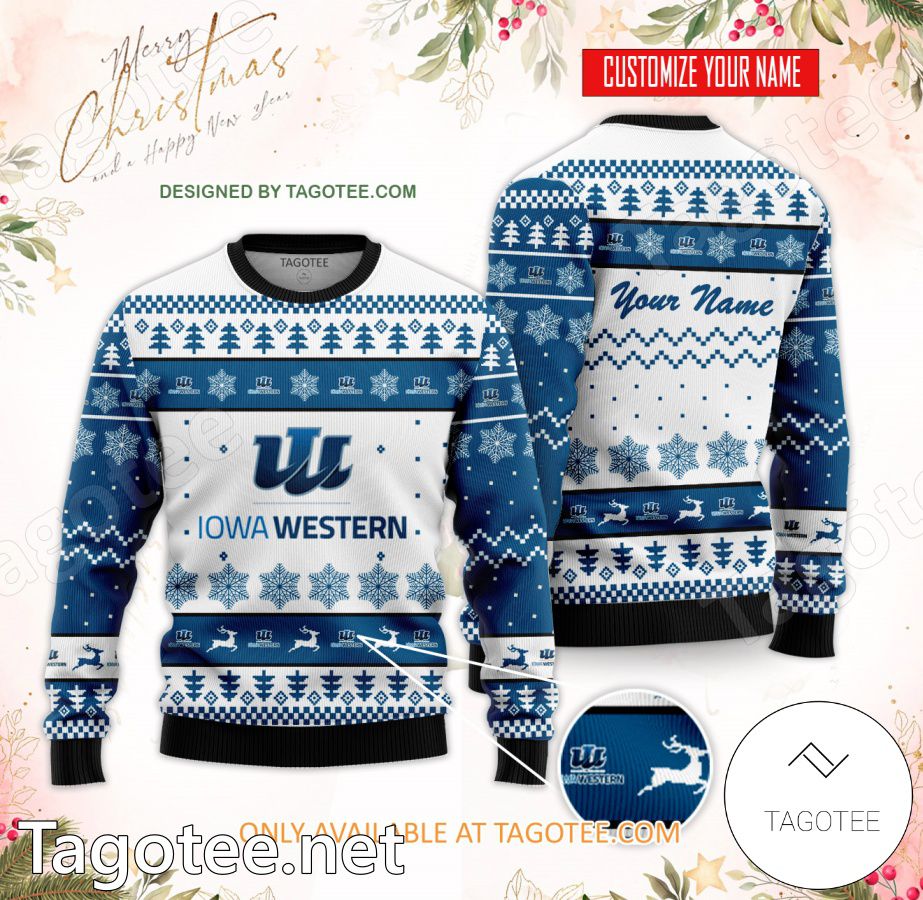 Iowa Western Community College Custom Ugly Christmas Sweater - BiShop
