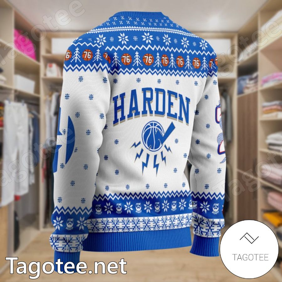 James Harden The Beard Philadelphia 76ers Nba Ugly Christmas Sweater -  Tagotee