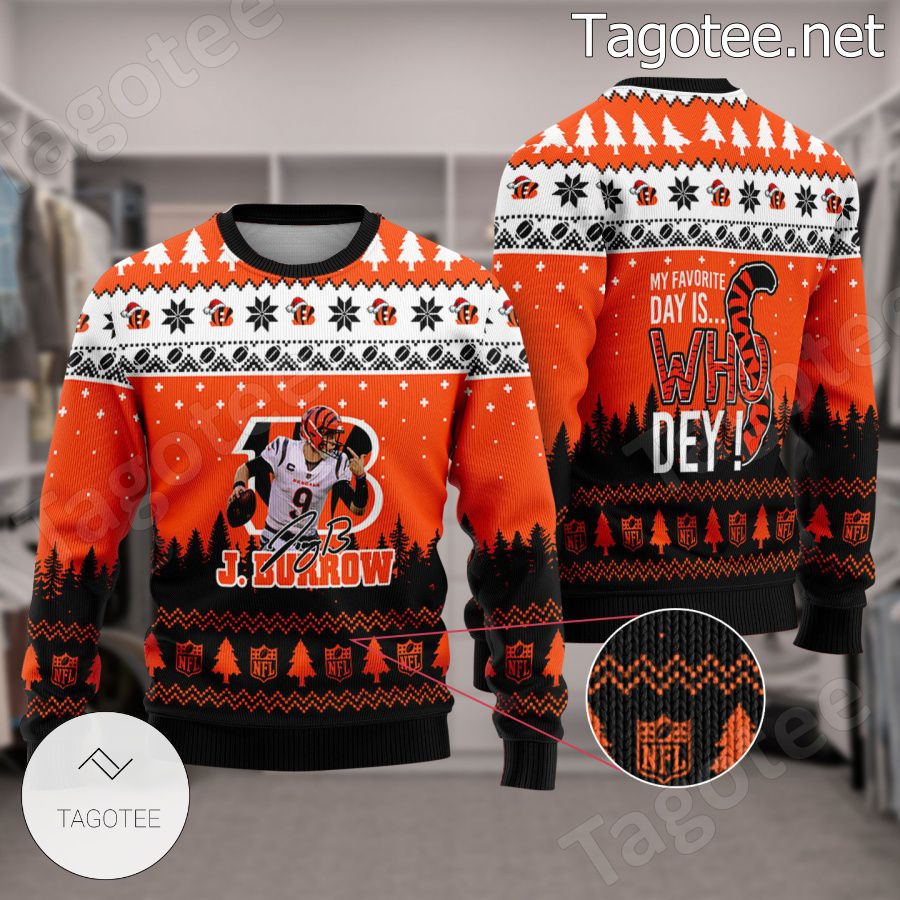 Joe Burrow #9 Super Bowl Cincinnati Bengals Ugly Christmas Sweater