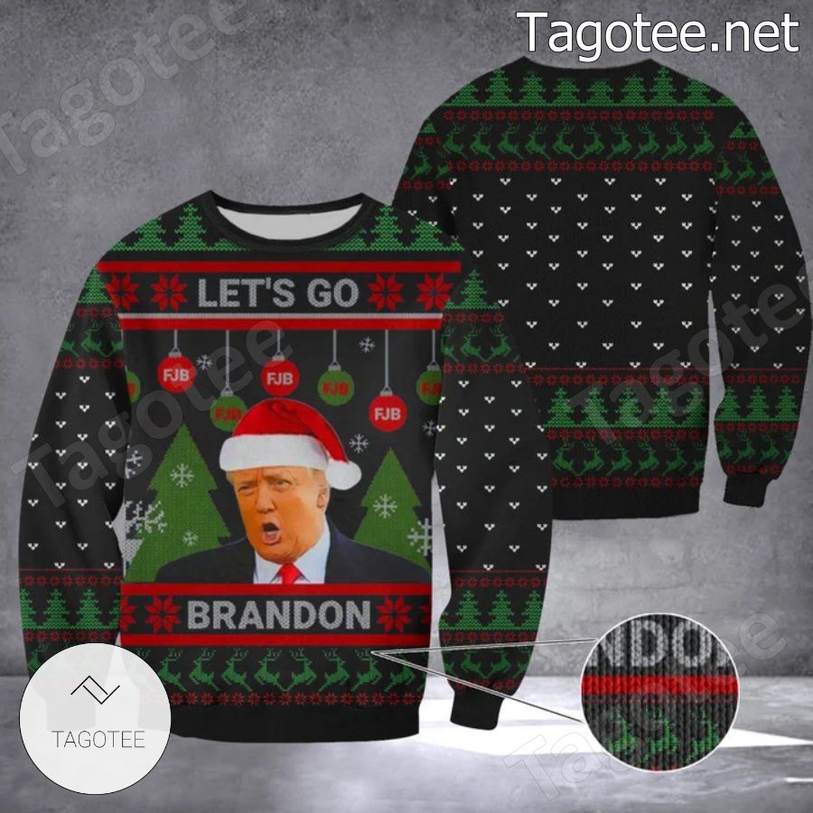 Let's Go Brandon Trump 2024 Ugly Christmas Sweater Tagotee