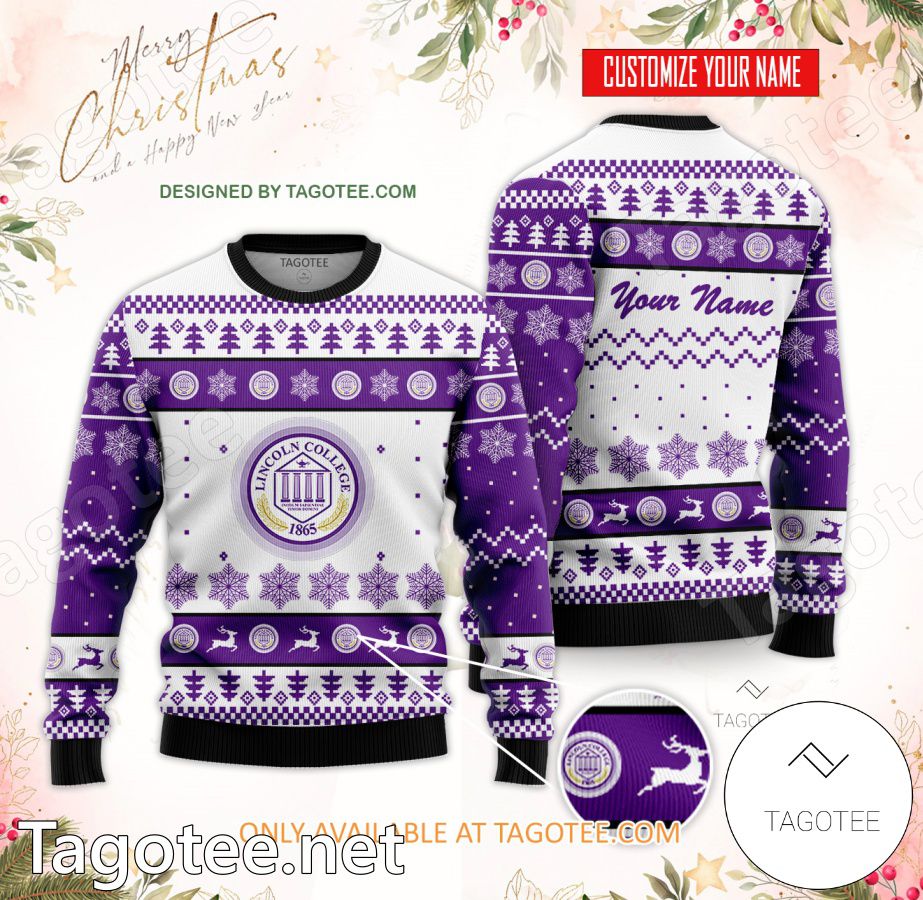 Lincoln College Custom Ugly Christmas Sweater - EmonShop
