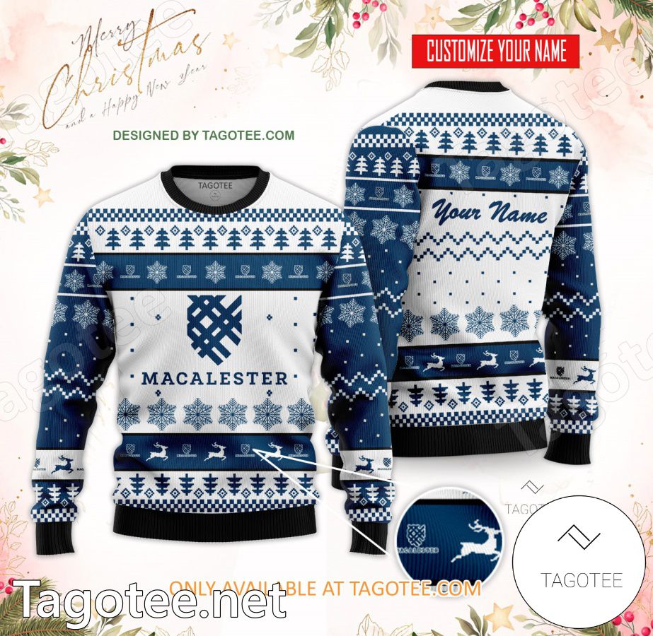 Macalester College Personalized Ugly Christmas Sweater - BiShop