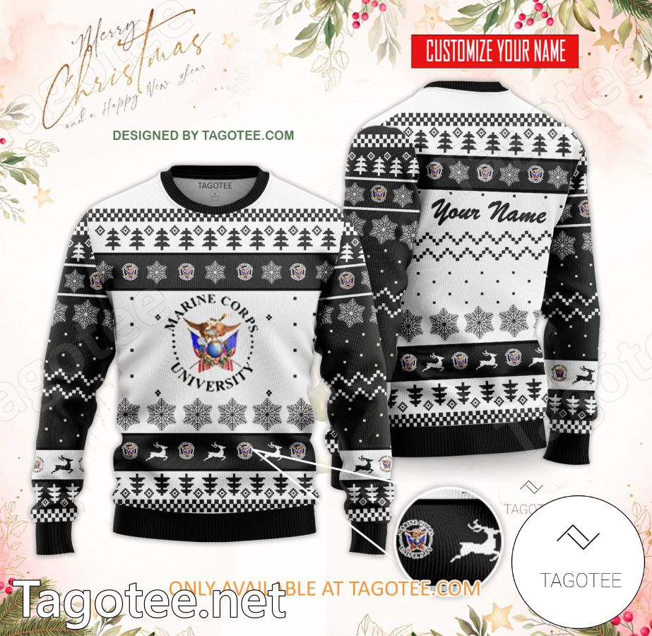 Marine Corps University Custom Ugly Christmas Sweater - BiShop